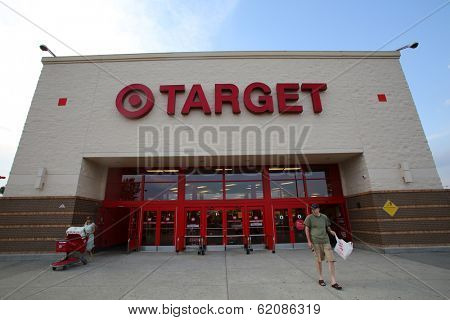 HACKENSACK - JULY 11: Shoppers walk past a Target department store in Hackensack, New Jersey on Thursday, July 11, 2013.  The Target Corporation is an American retailing company, 