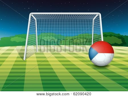 Illustration of a ball at the field with the flag of Czech Republic