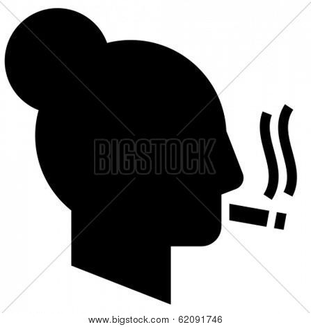 Smoking woman vector icon