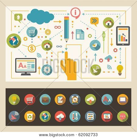 Flat Design Template. 