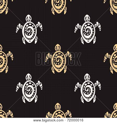 Sea Turtles.  Seamless Vector pattern.