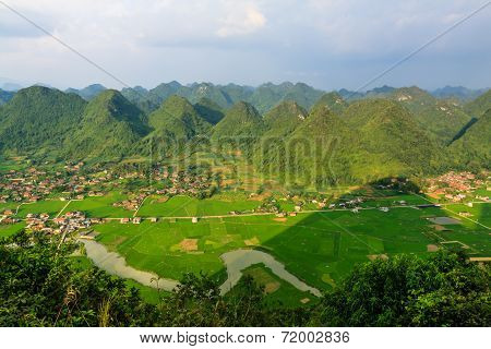 Sunrise mountain at Bac Son town, Lang Son province, Vietnam