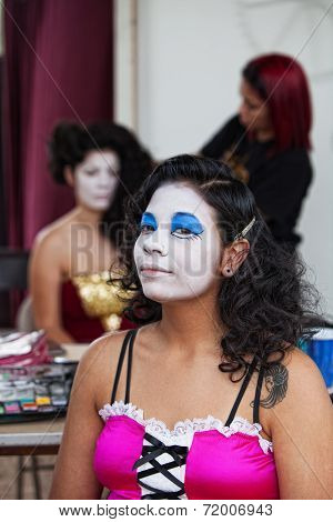 Performer In White Makeup