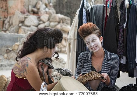 Cirque Ensemble Cast Shoosing Costumes