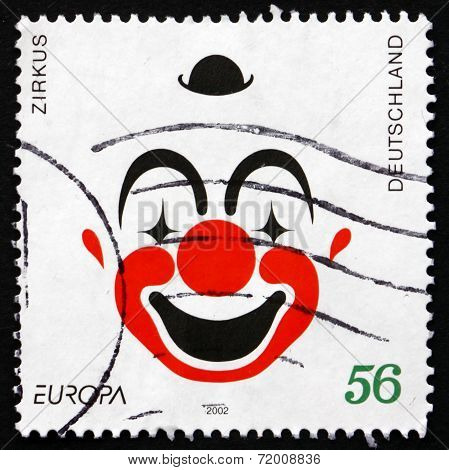Postage Stamp Germany 2002 Clown Face, Circus