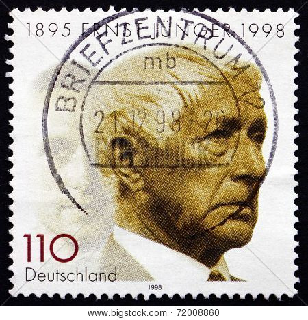 Postage Stamp Germany 1998 Ernst Junger, German Writer