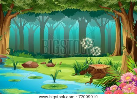 illustration of a rainforest with no animals