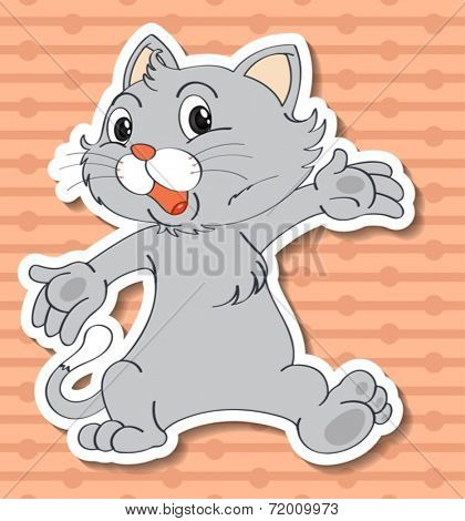 illustration of a kitten with a background