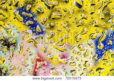 Yellow And Blue Water Droplet Background