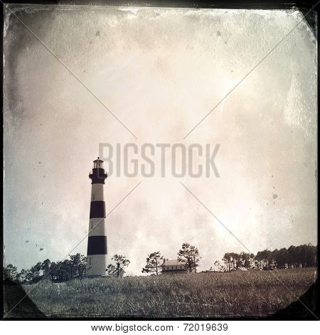Instagram filtered image of the Bodie Lighthouse, Outer Banks, North Carolina