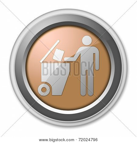 Icon, Button, Pictogram Trash Dumpster