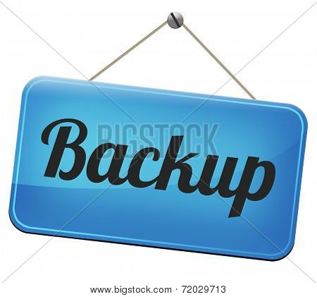 Backup data and software on copy in the cloud on a harddrive disk on a computer or server for file security
