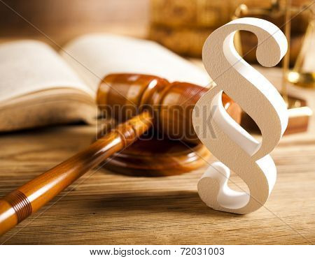 Legal gavel on a law book 