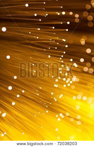 Golden glowing fibre optic