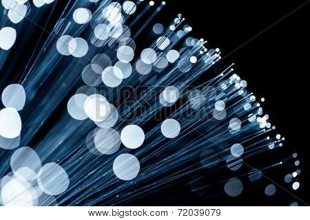Fiber optic emitting blue light