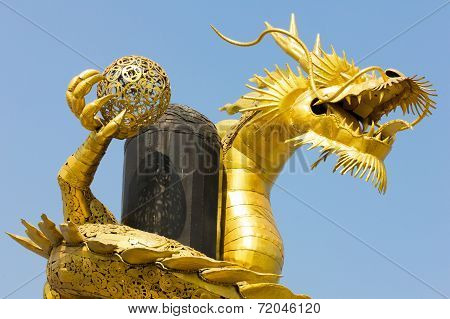 Giant Golden Chinese Dragon