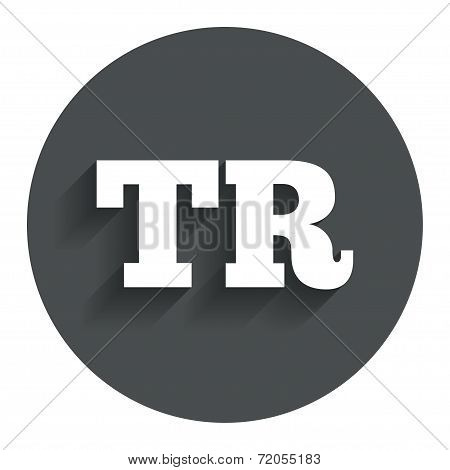 Turkish language sign icon. TR translation