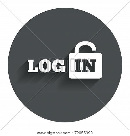Login sign icon. Sign in symbol. Lock.