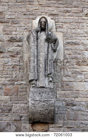 MUNSTERSCHWARZACH, GERMANY - 17 JULY: St Mark the Evangelist. Munsterschwarzach Abbey is a Benedictine monastery located at the confluence of the rivers Schwarzach and Main in Bavaria,on July 17,2013 