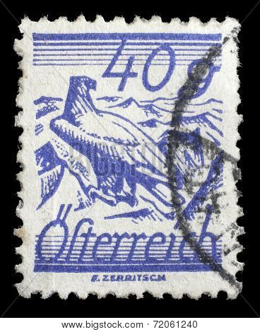 AUSTRIA - CIRCA 1925: stamp printed by Austria, shows White Shouldered Eagle, circa 1925