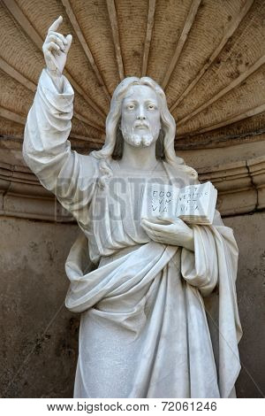 PRCANJ, MONTENEGRO - JUNE, 08: Christ Teaching, The Catholic Church of the Birth of the Virgin Mary, on June 08, 2012, in Prcanj, Montenegro