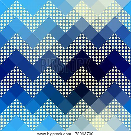 Chevron pattern with dots.