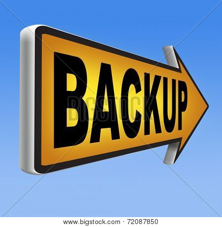 Backup data and software on copy in the cloud on a harddrive disk on a computer or server for flie security. Moving and transfering documents to external copies.