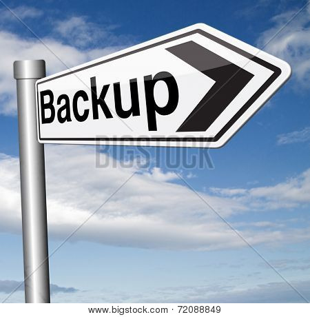 Backup data and software on copy in the cloud on a harddrive disk on a computer or server for flie security Extra storage and archive copy.