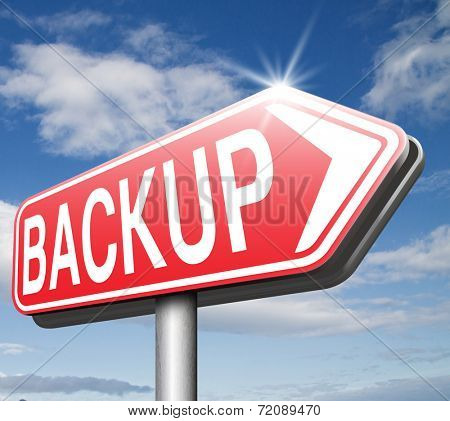 Backup data and software on copy in the cloud on a harddrive disk on a computer or server for flie security. Extra folder on external harddrive for document recovery.