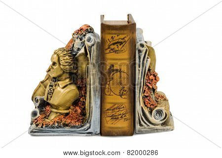 Bookend With A Bust Of The Writer