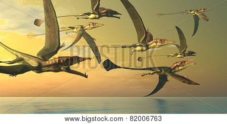 Eudimorphodon Dinosaur Flock