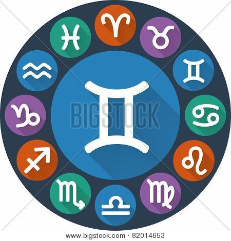 Signs Of The Zodiac Circle - Gemini