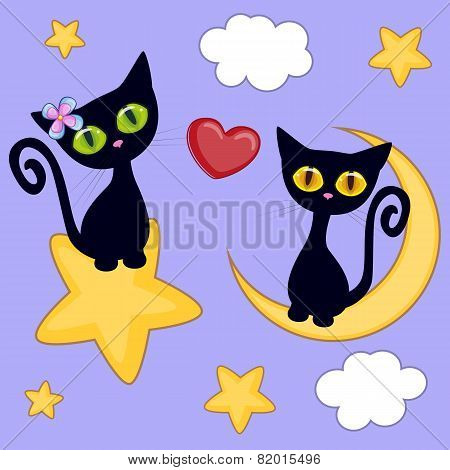 Lovers Black Kittens