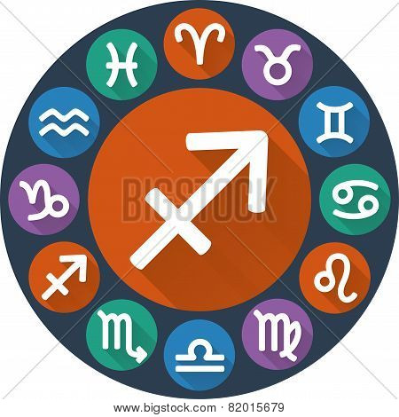 Signs Of The Zodiac Circle - Sagittarius
