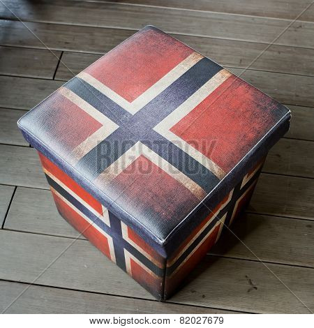 Empty Stool Box - American Flag Graphic Useful Stool, Inside Is The Box That You Could Keeping Thing