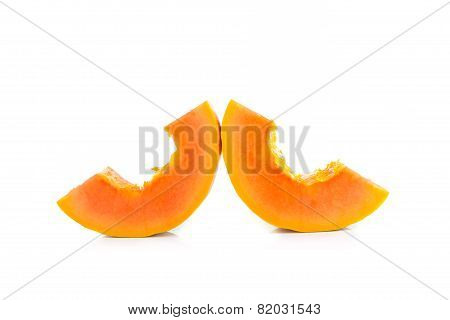 Whole Papaya Fruits On White Background