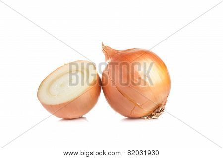 Ripe Onion On A White Background