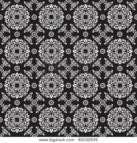 Seamless vintage black-and-white pattern