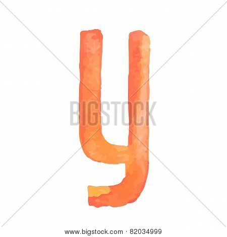 Letter Y Colorful watercolor aquarelle font type handwritten hand draw doodle abc alphabet letters