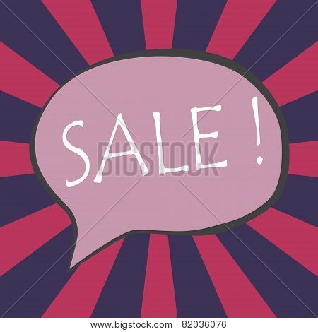 sale wording in comic bubble speech