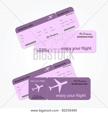 Variant of air ticket. Vector illustration.
