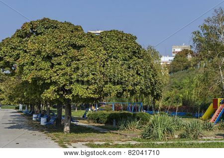 Children's nook of riverside park in Ruse town