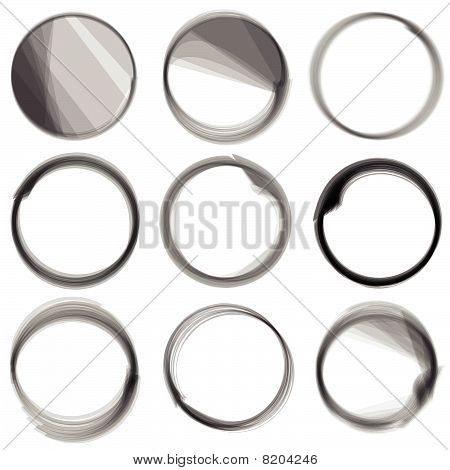 Vector Serie von Hand Drwn Tinte Kreise.