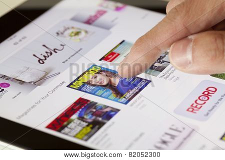 Browsing the Newsstand on an iPad