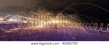 Burning Steel Wool