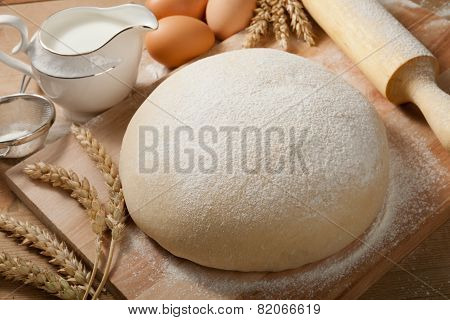 Fresh Dough On The Table.