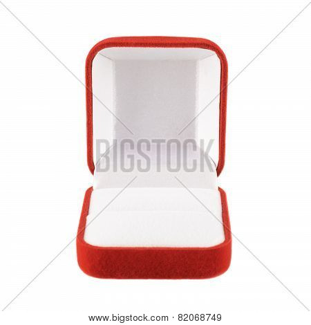 Red velvet box isolated