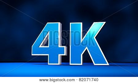 4K Ultra High Definition Resolution Three-dimensional Text