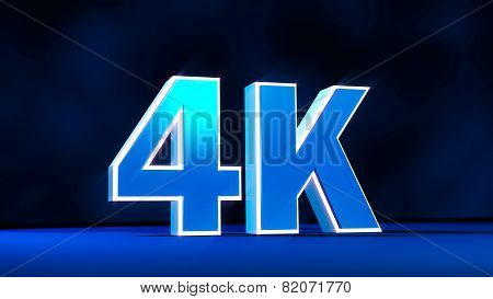 4K Ultra High Definition Resolution Three-dimensional Glow Text