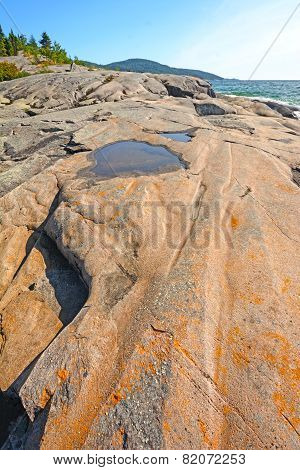 Dramatic Flat Rock On A Summer Day